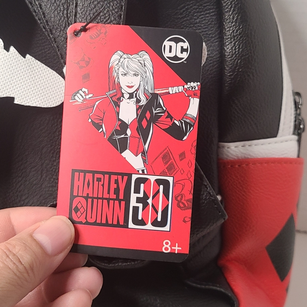 Loungefly DC Comics Harley Quinn Faux Leather Backpack NWT - Picture 7 of 14